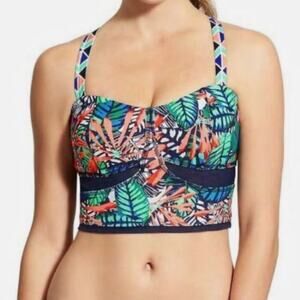 Athleta Hanalei Bralette Bikini Swim Top Mesh Underwire Size 32 B/C